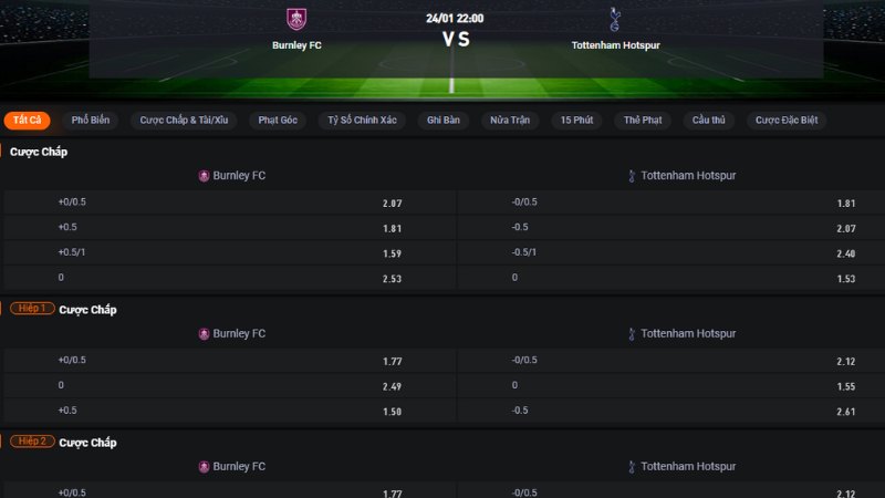 Burnley vs Tottenham