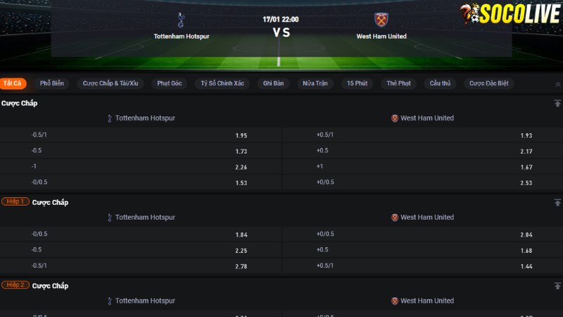 Tottenham vs West Ham